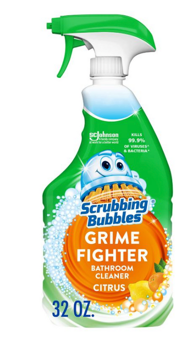 Scrubbing Bubbles Bathroom Grime Fighter Bathroom Cleaner Citrus Scent Spray, 32 oz