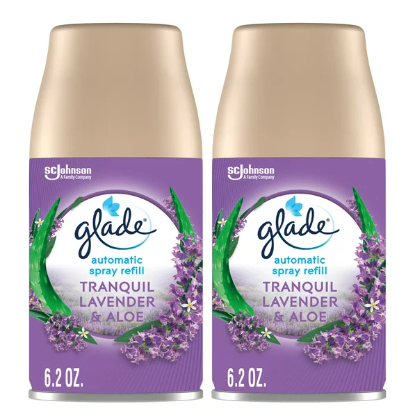 Glade Automatic Spray Refill, Air Freshener, Tranquil Lavender & Aloe, 2 Refills, 2 x 6.2 oz