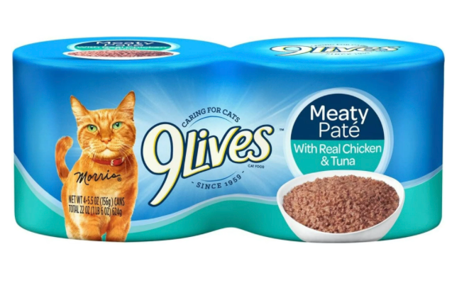 9 Lives Meaty Pate With Real Chicken & Tuna, 4-Pack, 4 x 5.5 oz