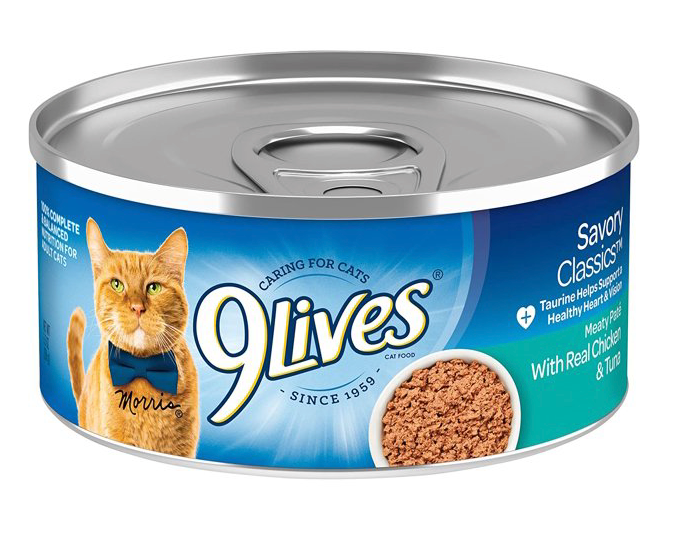 9 Lives Meaty Pate With Real Chicken & Tuna, 4-Pack, 4 x 5.5 oz