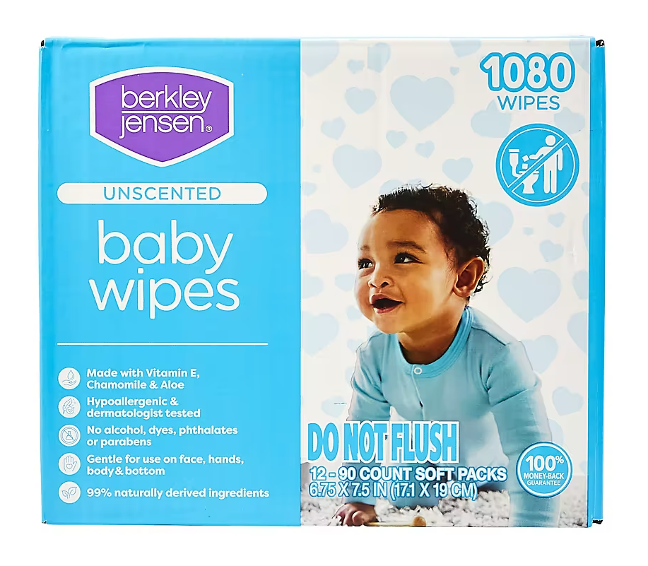 Berkley Jensen Unscented Baby Wipes, 1080 ct —