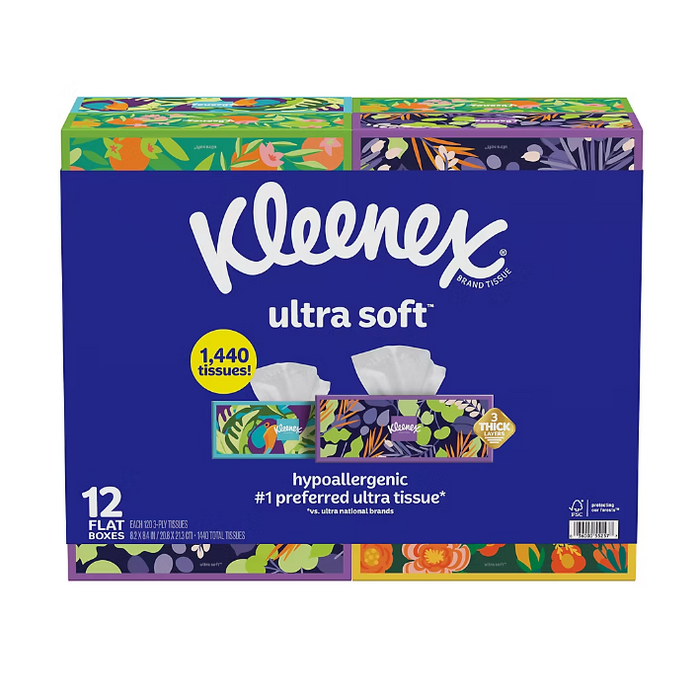 Kleenex Ultra Soft 120 3 Ply Tissues, 120 TISSUE