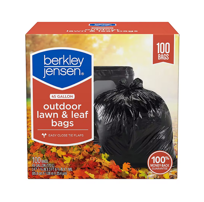 Bj Outdoor Lawn N Leaf Bag, 100 X 45 GAL