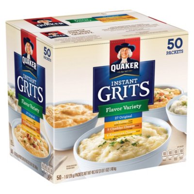 Quaker Instant Grits Flavor Variety Pack, 50 x 1 oz — Goisco.com