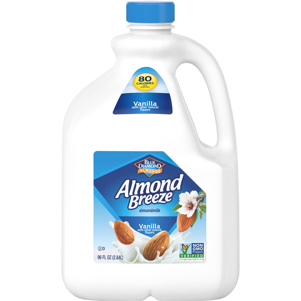 Blue Diamond Breeze Original Almond Milk, Vanilla Flavor, 2.84 L, 96 oz