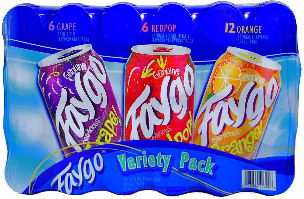 Faygo Soda Pop Variety Pack, 24 x 12 oz