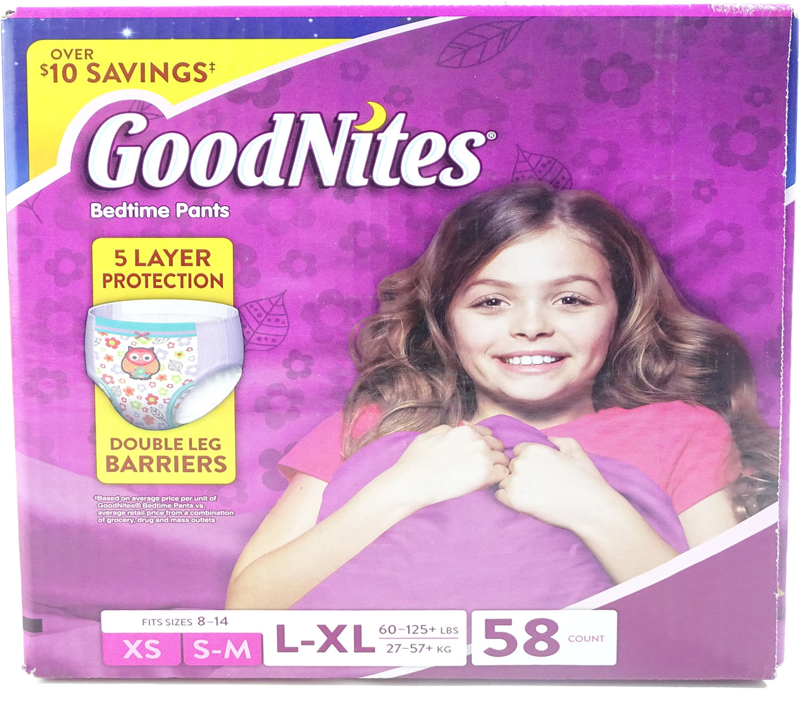 GoodNites Girls Underwear, L-XL, 58 ct