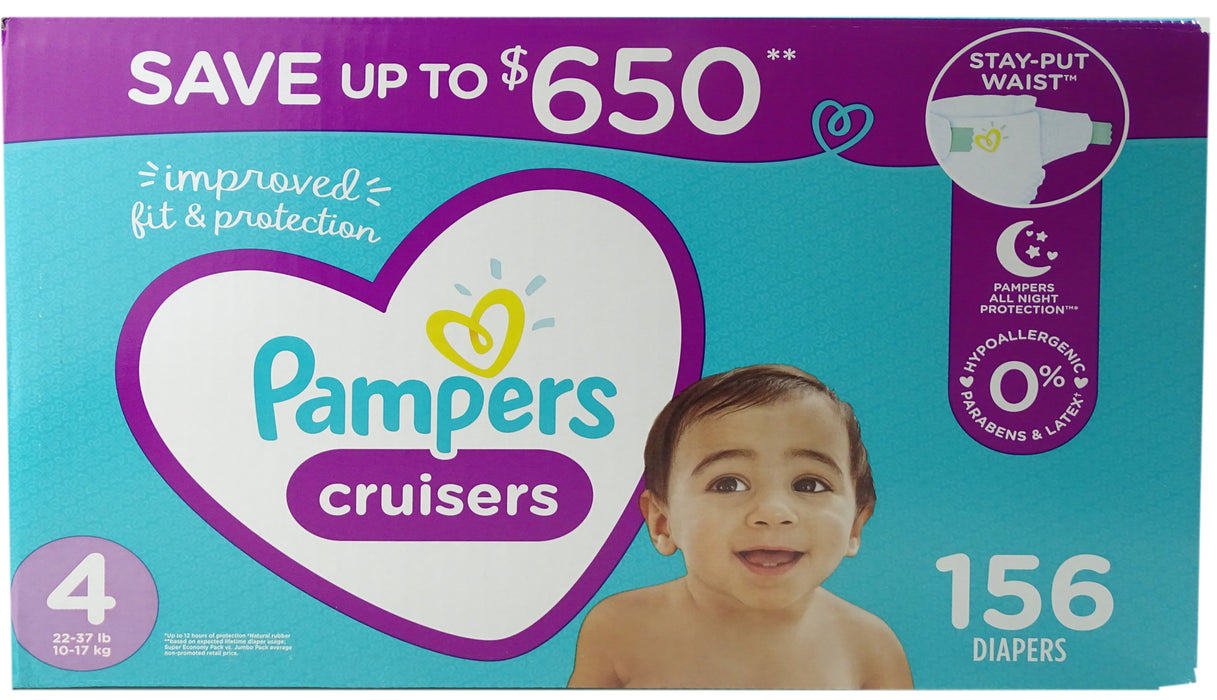 Pampers Cruisers Size 4, 156 ct