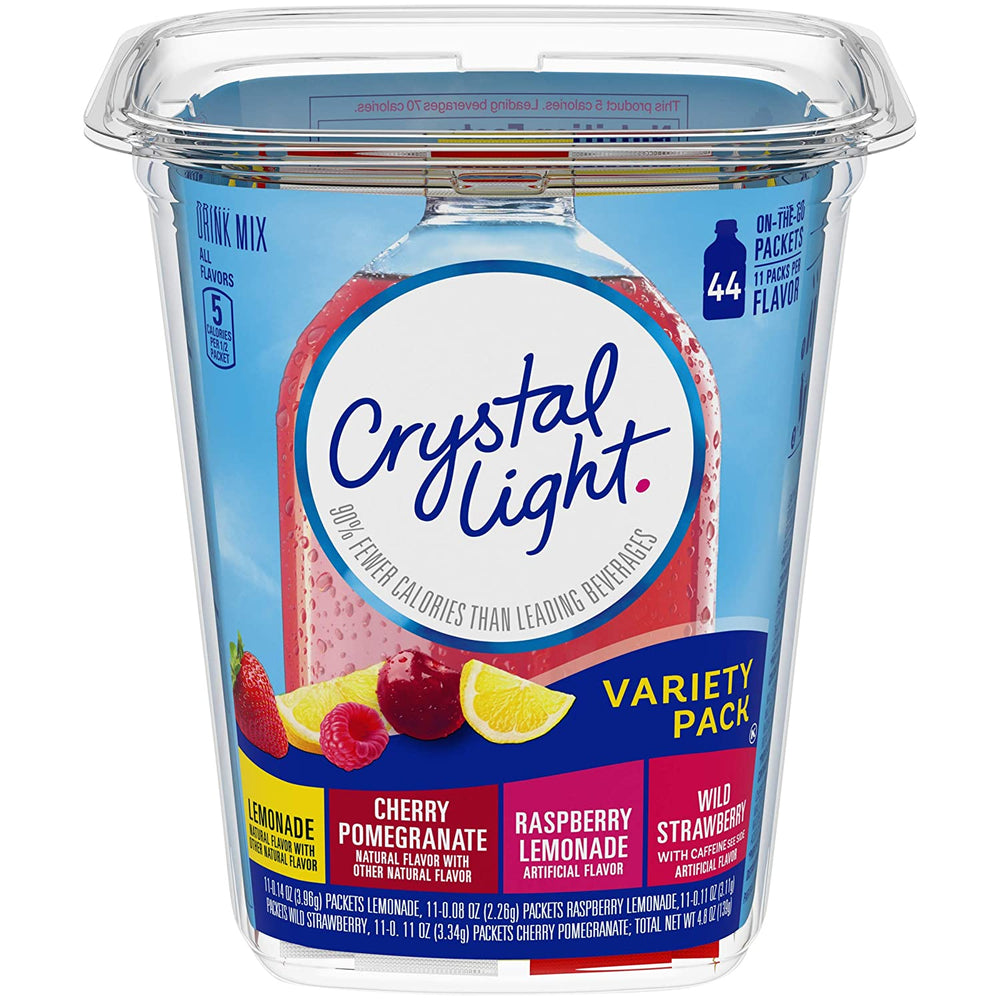 Crystal Light Refreshing Variety Pack - 44 On-the-Go Packets, Low Calorie Drink Mix