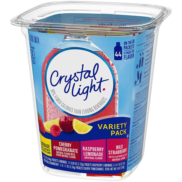 Crystal Light Variety Pack Drink Mix Packets 44 ct