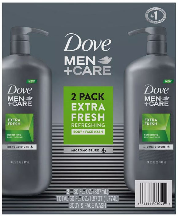 Dove Men + Care Extra Fresh Body & Face Wash, 2-Pack ,  2 x 30 oz