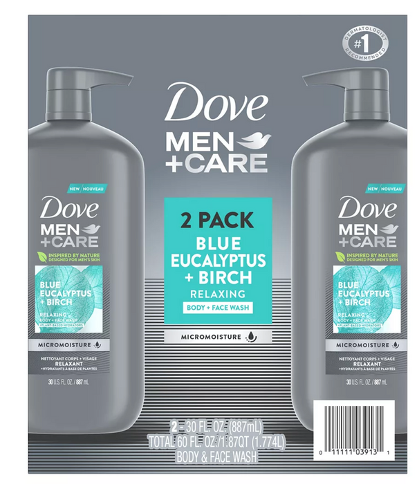 Dove Men + Care Body & Face Wash Extra Fresh, 2-Pack, 2 x 30 oz