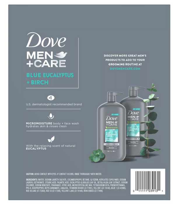 Dove Men + Care Body & Face Wash Extra Fresh, 2-Pack, 2 x 30 oz