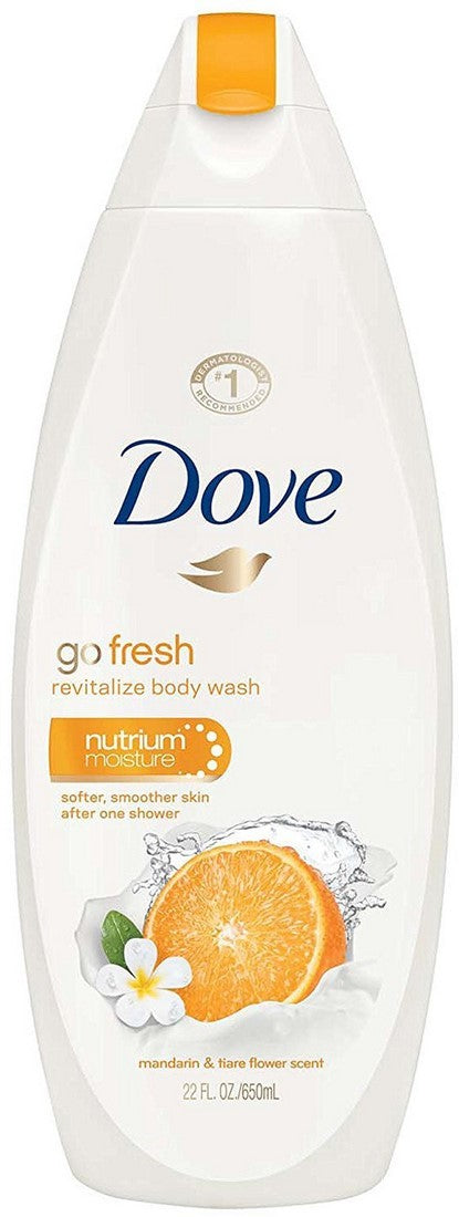 Dove Go Fresh Revitalizing Body Wash, Mandarin & Tiare Flower, 22 oz