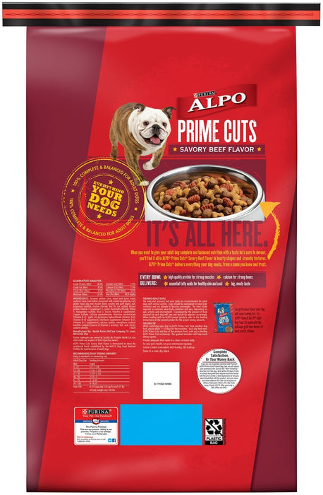 Purina Alpo Prime Cuts Dry Dog Food Value Pack, Savory Beef, 52 lbs