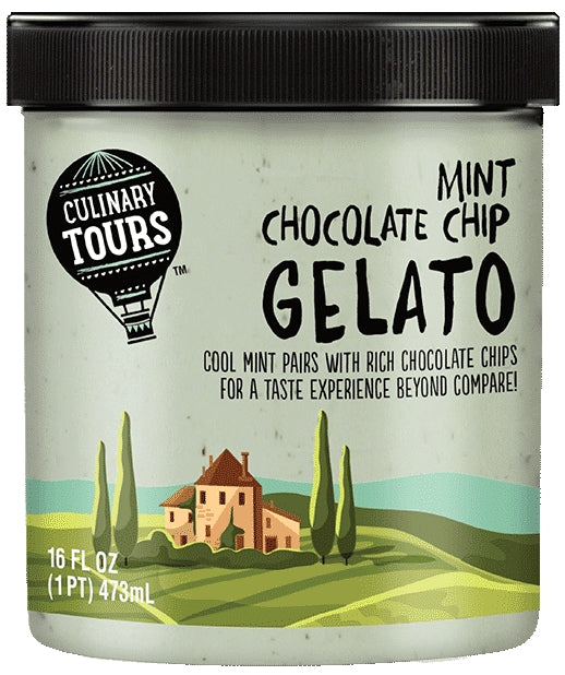 Culinary Tours Mint Chocolate Chip Gelato Ice Cream, 16 oz