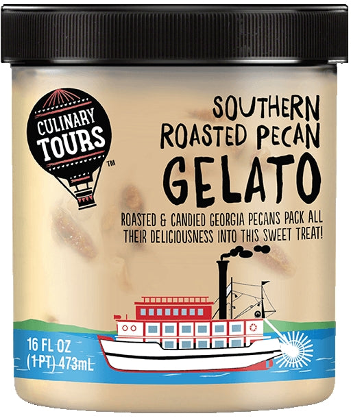 Culinary Tours Southern Roasted Pecan Gelato Ice Cream, 16 oz