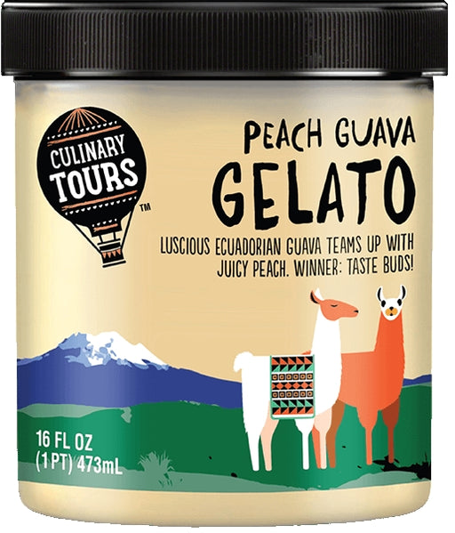 Culinary Tours Peach Guava Gelato Ice Cream, 16 oz