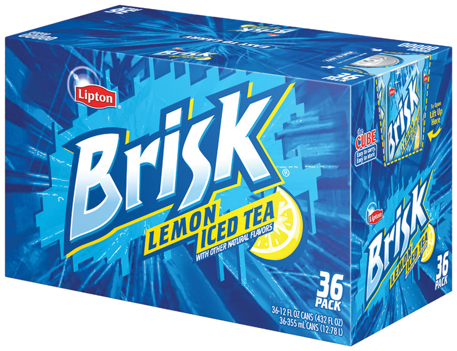 Lipton Brisk Lemon Iced Tea Cans, 36 ct