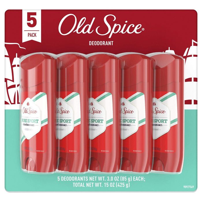 Old Spice Pure Sport Deodorant, Value Pack , 5 x 3 oz