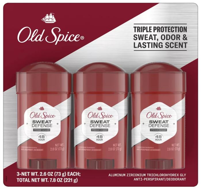 Old Spice Sweat Defense Deo For Men , 3 x 2.6 oz
