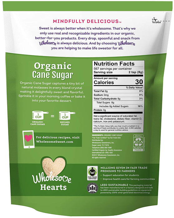 Wholesome Organic Cane Sugar , 6 lbs