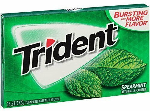 Trident Spearmint Sugar Free Gum Value Pack, 12 x 14 ct