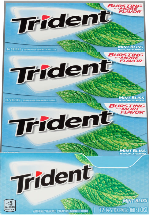 Trident Sugar Free Mint Bliss Gum, 12 ct