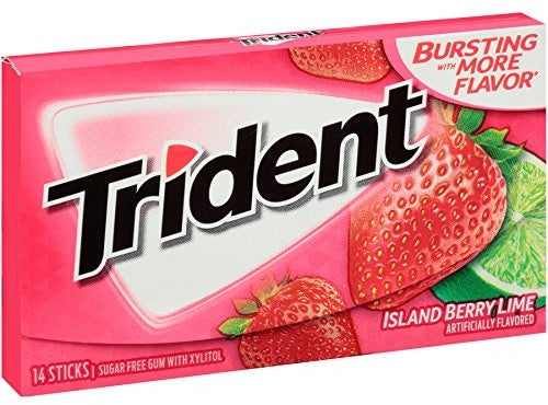 Trident Island Berry Lime Sugar Free Gum Value Pack, 12 x 14 ct