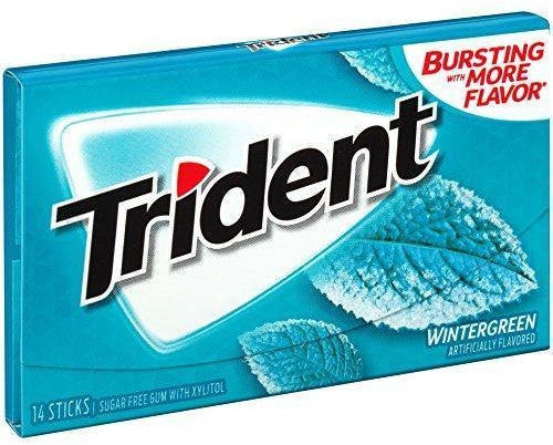 Trident Wintergreen Sugar Free Gum Value Pack, 12 x 14 ct