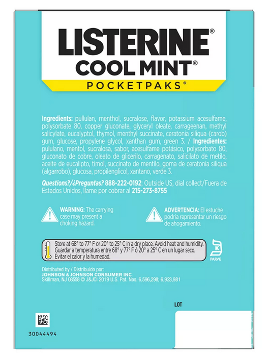 Listerine Cool Mint Pocketpaks Strips, Value Pack, 432 ct