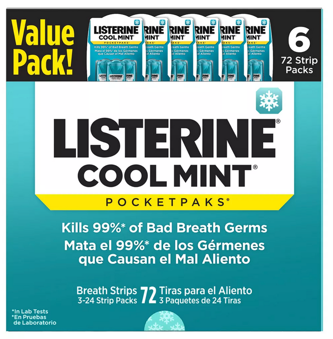 Listerine Cool Mint Pocketpaks Strips, Value Pack, 432 ct
