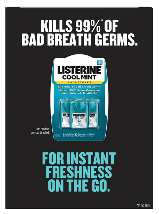 Listerine Cool Mint Pocketpaks Strips, Value Pack, 432 ct