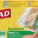 Glad Double Seal Sandwich Zipper Bags , 100 ct 