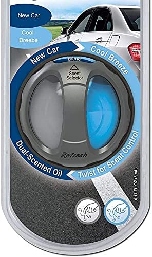 Refresh Your Car! Dual Scent Diffuser Odor Eliminating Car Air Freshner, Cool Breeze Scent , 0.23 oz