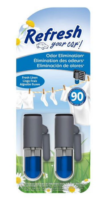 Refresh Your Car Oil Wick, Fresh Linen Scent, 2-Pack , 0.27 oz