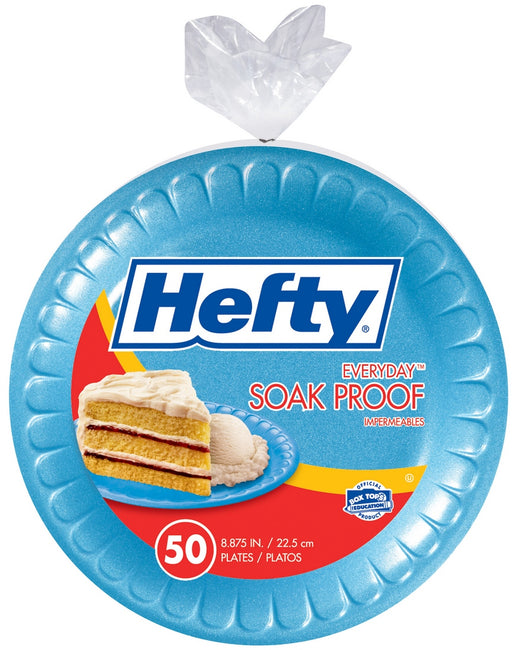 Hefty Everyday Soak Proof Foam Plates, 8.875 inches, 50 ct