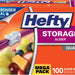 Hefty Storage Slider Bags, Quart, 100 ct