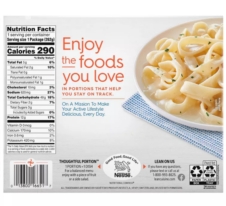 Lean Cuisine Frozen Favorites Frozen Fettuccini Alfredo , 9.25 oz