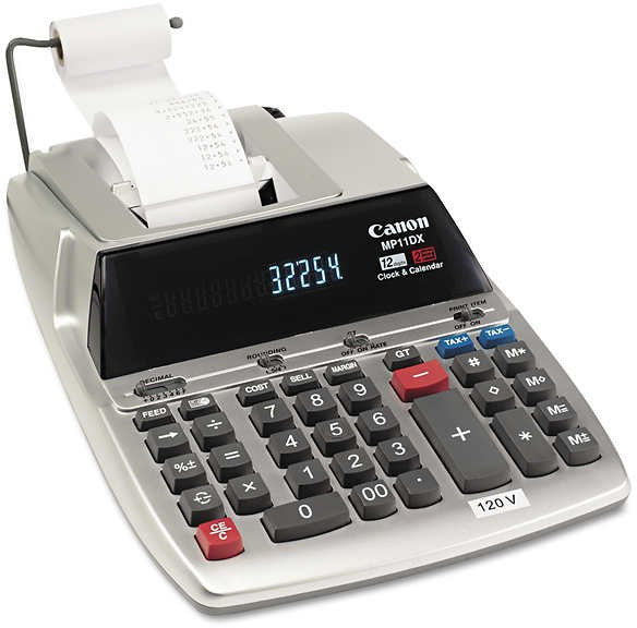 Canon Two-Color Desktop Printing Calculator, Model# MP11DX