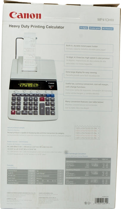 Canon Two-Color Desktop Printing Calculator, Model# MP41DHIII