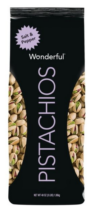 Wonderful Salt & Pepper Pistachios , 48 ozz