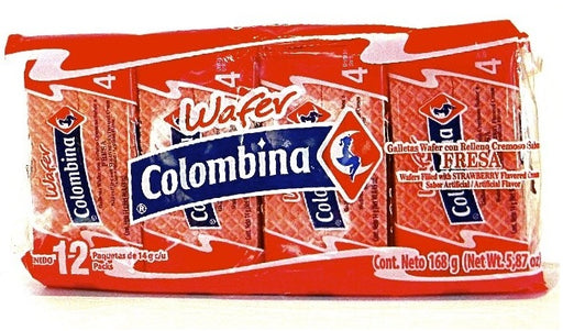 Colombina Strawberry Cream Sugar Wafer, 20 ct