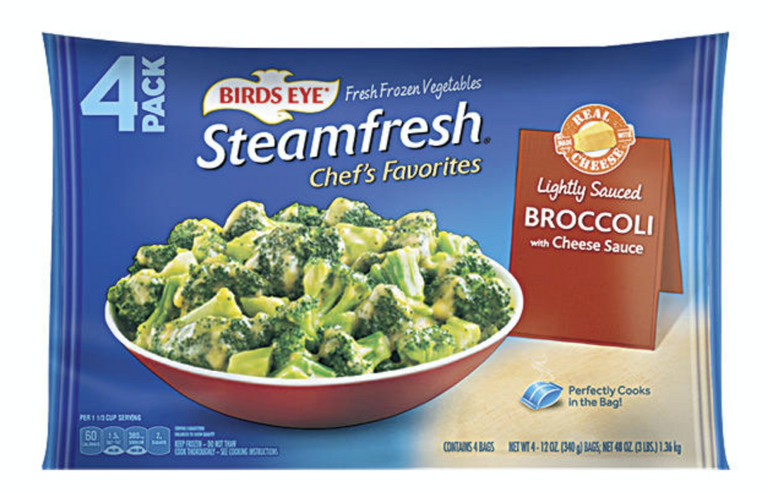 Birds Eye Steamed Lightly Sauced Broccoli With Cheese , 4 x 12 oz