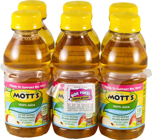 Mott's 100% Apple White Grape Juice, 6-Pack, 6 x 8 oz