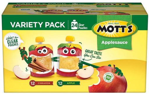 Mott's Apple and Cinnamon Applesauce Variety Pack, 24 x 3.2 oz