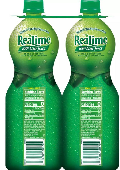 ReaLime 100% Lime Juice, 2-Pack , 2 x 32 oz