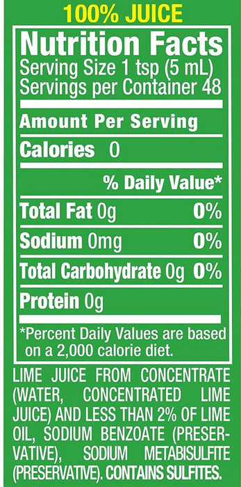 ReaLime 100% Lime Juice Bottle, 8 oz