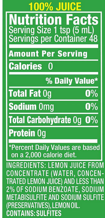 ReaLemon 100% Lemon Juice Bottle, 8 oz