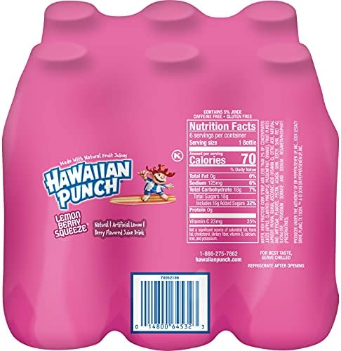 Hawaiian Punch Lemon Berry Squeeze Fruit Juice, 6-Pack , 6 ct